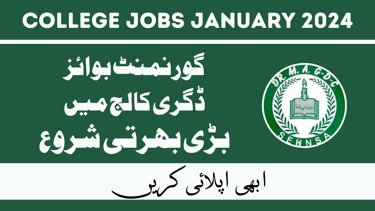 Government Boys Degree College Jobs 2024