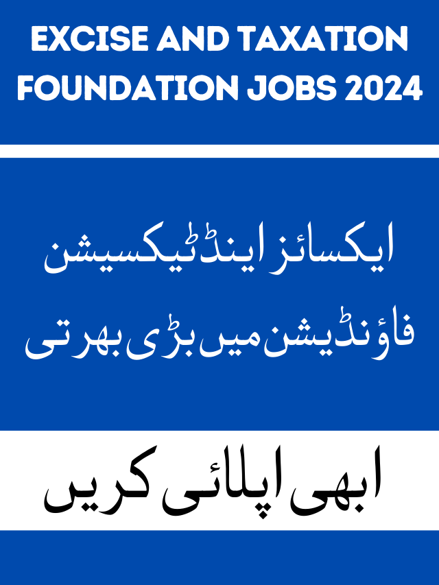 Excise and Taxation Foundation Jobs 2024